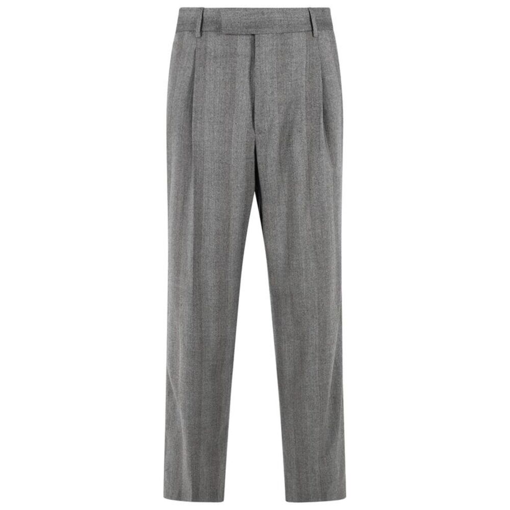 Pt01 'Quindici' Grey Virgin Wool Pants Men